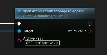 عقدة Open Archive From Storage To Append