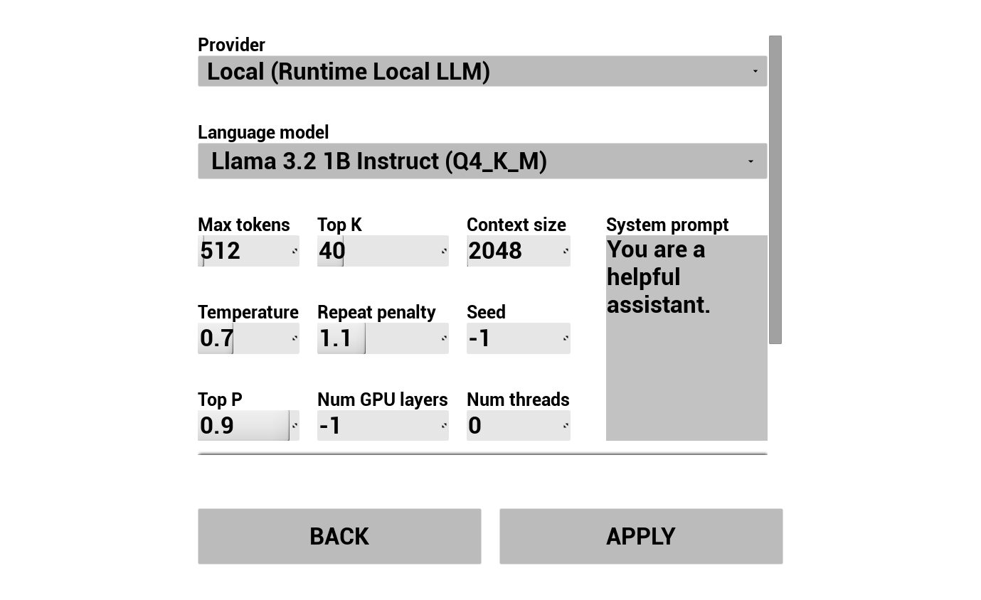 KI-Chatbot-Konfiguration – Runtime Local LLM (lokales GGUF)