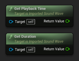 Nœuds Get Playback Time et Get Playback Percentage