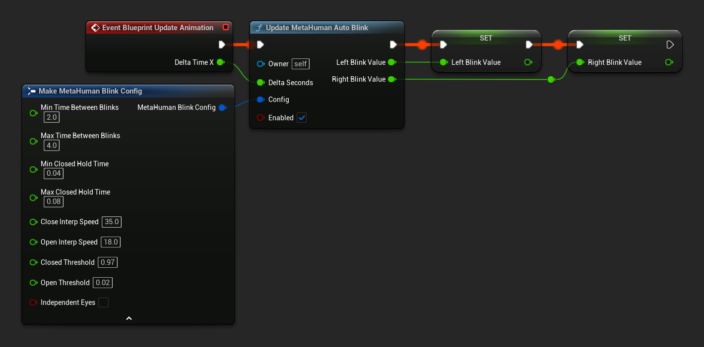 Auto Blink Event Graph setup