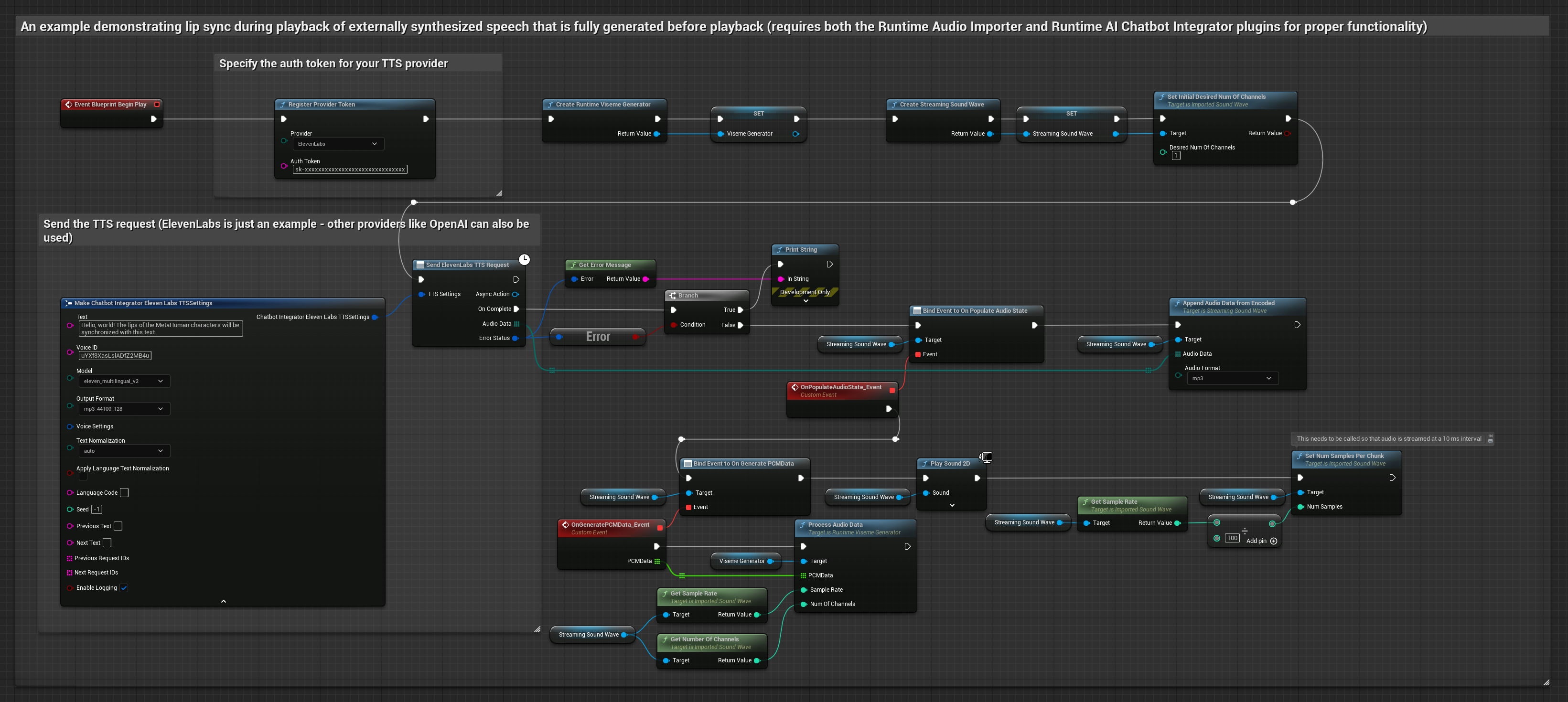 외부에서 합성된 음성으로부터의 립싱크