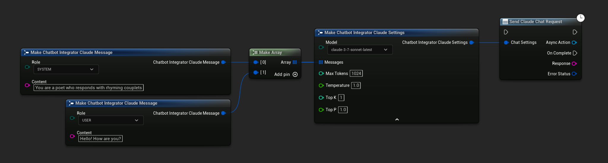 Claude 채팅 요청 보내기