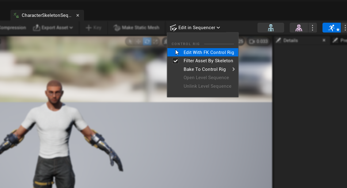 Editando com FK Control Rig