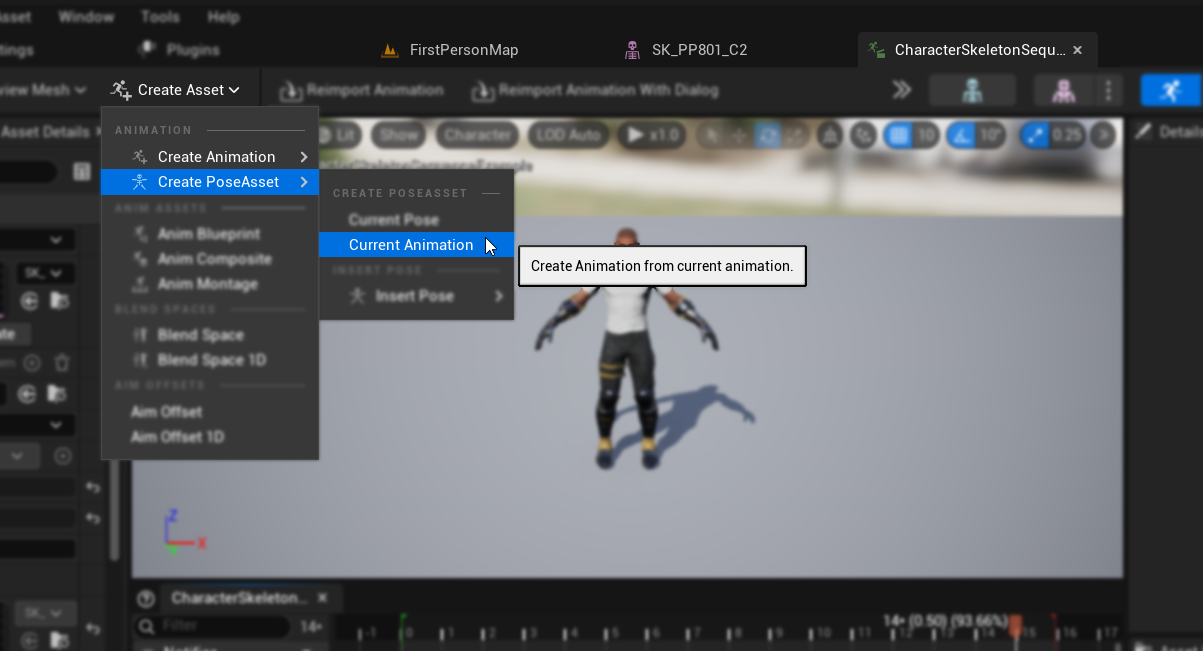Creating a pose asset