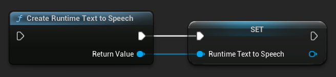 Một ví dụ về việc tạo bộ tổng hợp Runtime Text To Speech trong Blueprints